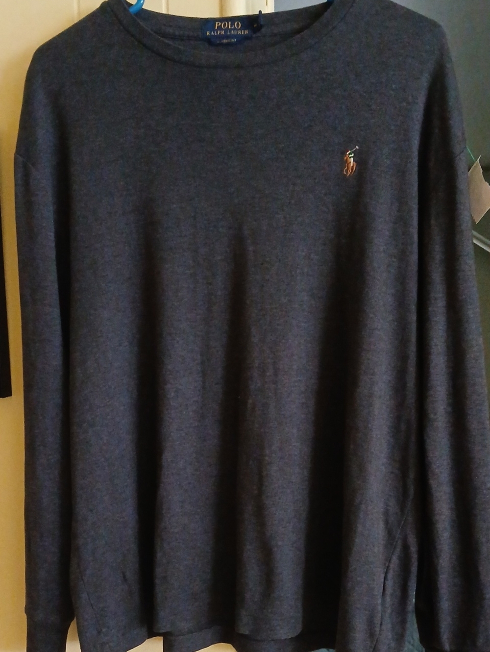 Polo by Ralph Lauren Men's Charcoal Gray Long Sleeve Crew Tee